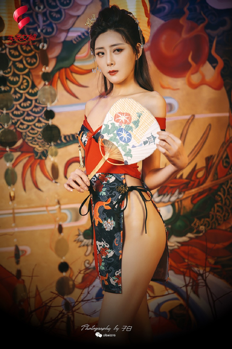 [Toutiao头条女神]No.705_嫩模莫晓希古典花魁服饰秀白嫩肌肤迷人美腿写真30P_极品性感美女