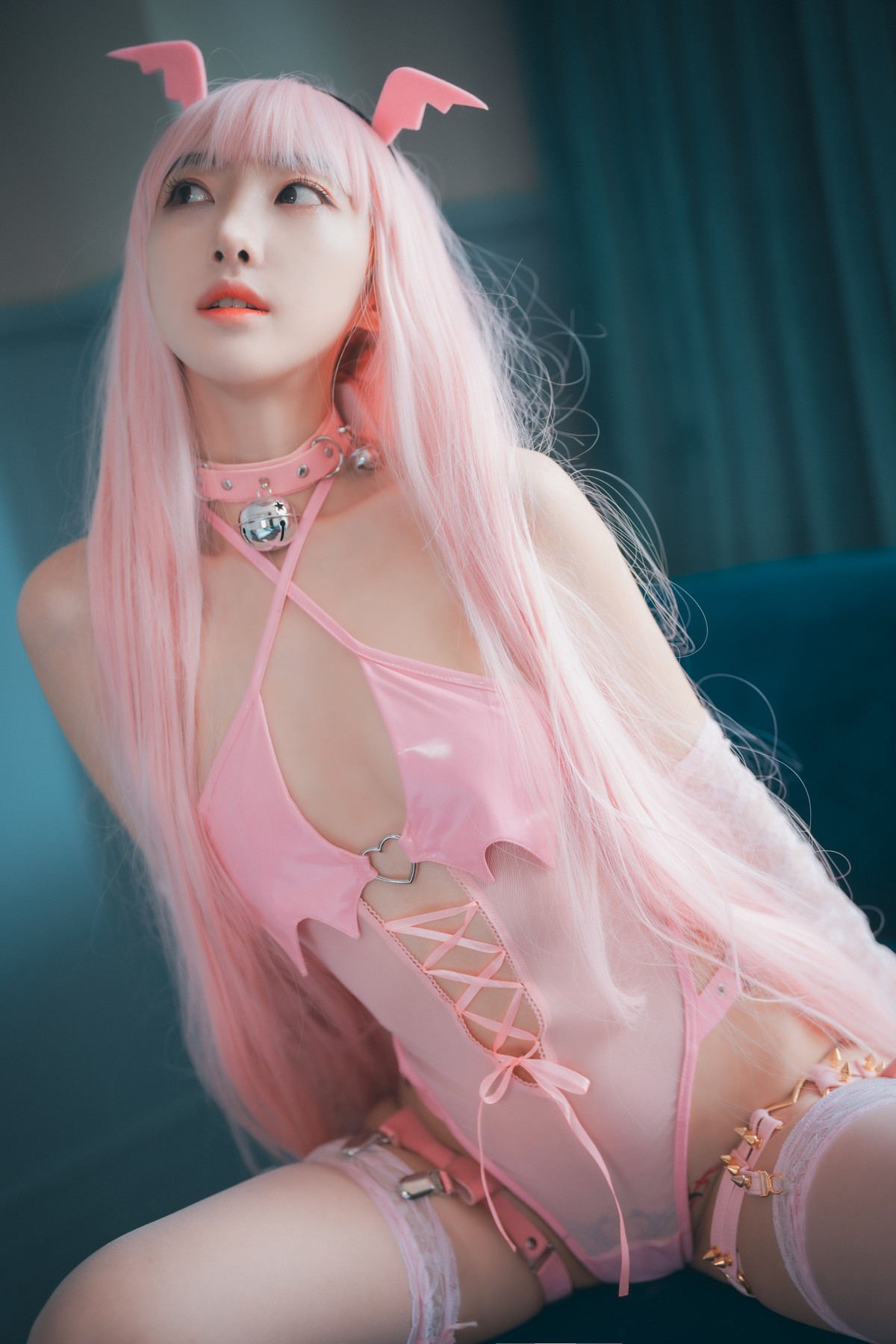 [DJAWA]No.187_模特Hanari_Pink Succubus主题性感粉色情趣内衣秀惹火身材诱惑写真123P_极品性感美女