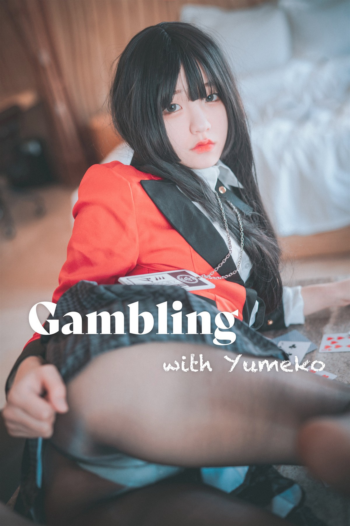 [DJAWA]No.192_模特Jenny_Gambling with Yumeko主题性感制服配超薄黑丝秀翘臀诱惑写真29P_极品性感美女