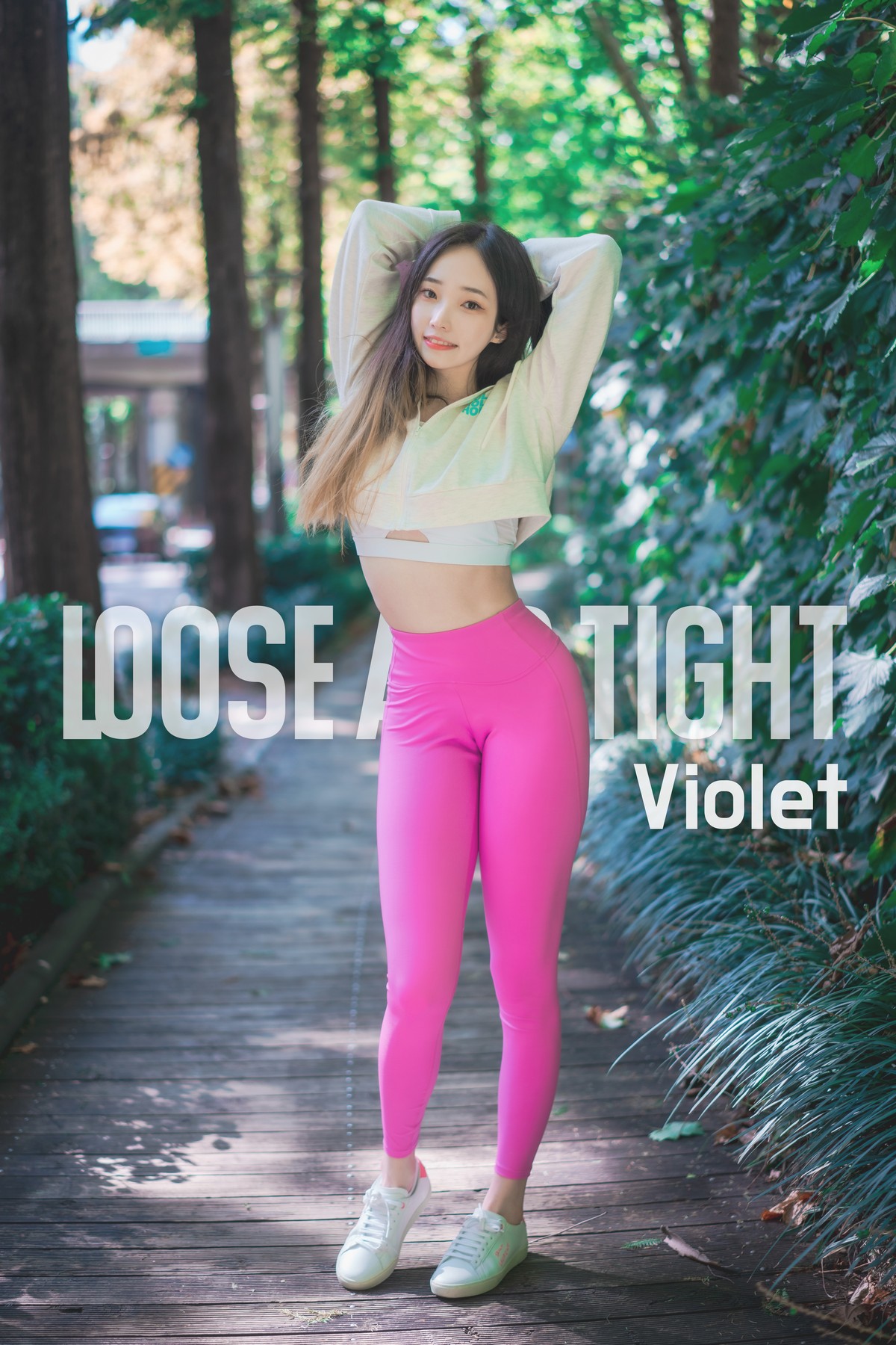 [DJAWA]No.166_模特Bambi_Loose and Tight Violet主题白色短T配紧身运动裤诱惑写真174P_极品性感美女