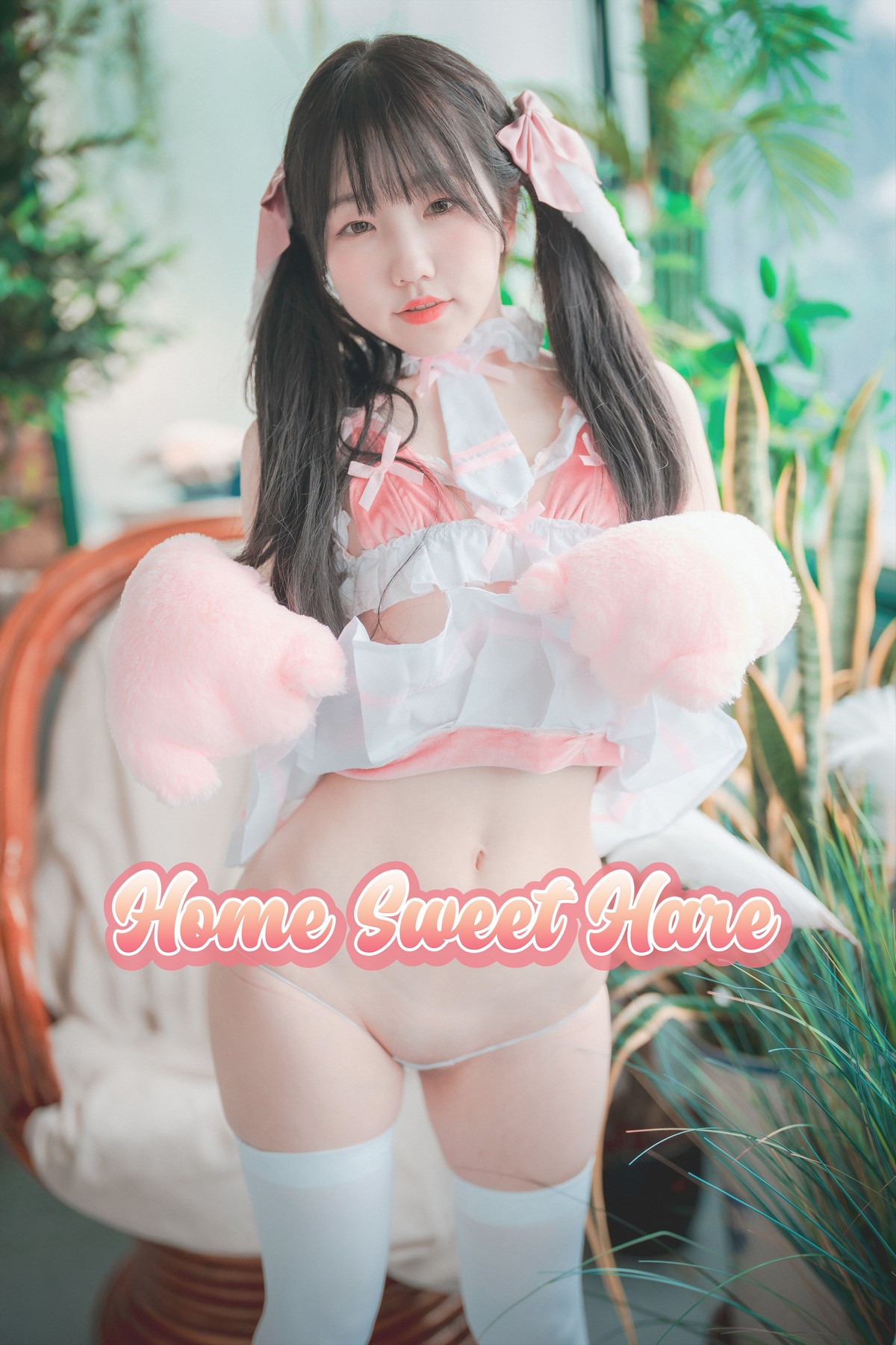 [DJAWA]No.170_模特Yeri_Home Sweet Hare主题脱粉色服饰露丁字裤秀翘臀诱惑写真57P_极品性感美女