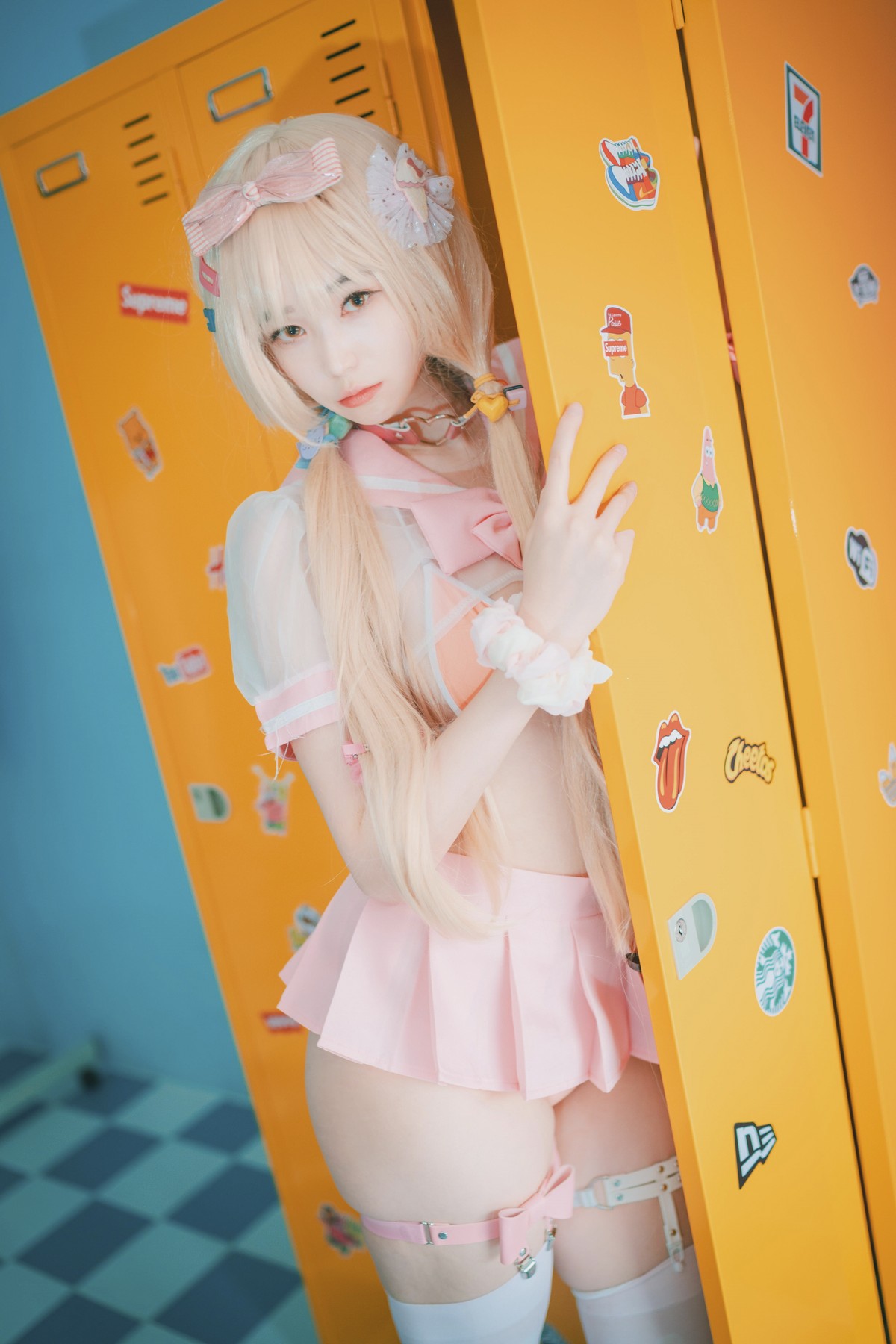 [DJAWA]No.151_模特BamBi_Sheer Pink主题私房性感粉红色服饰露三点式内衣诱惑写真27P_极品性感美女