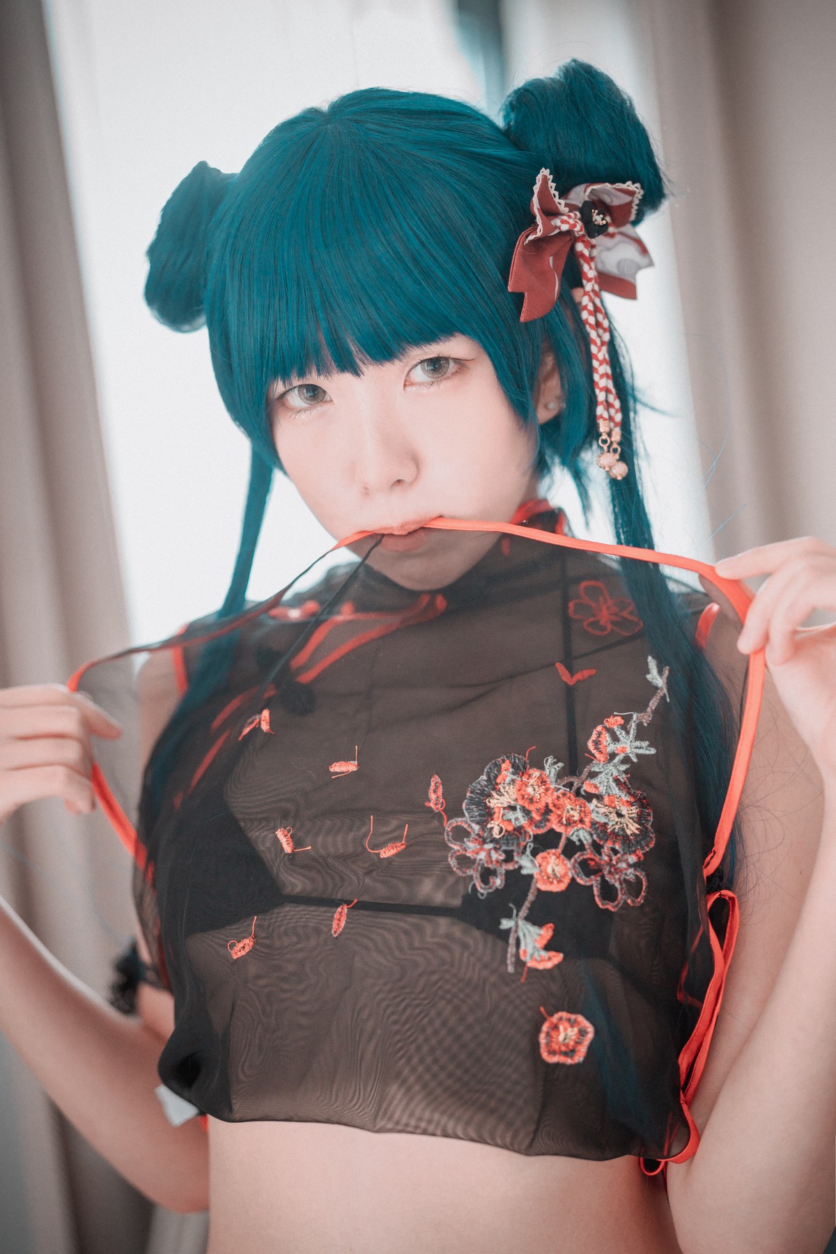 [DJAWA]No.127_模特Sonson_Sheer Qipao Girl主题黑色薄透旗袍秀完美身材诱惑写真45P_极品性感美女