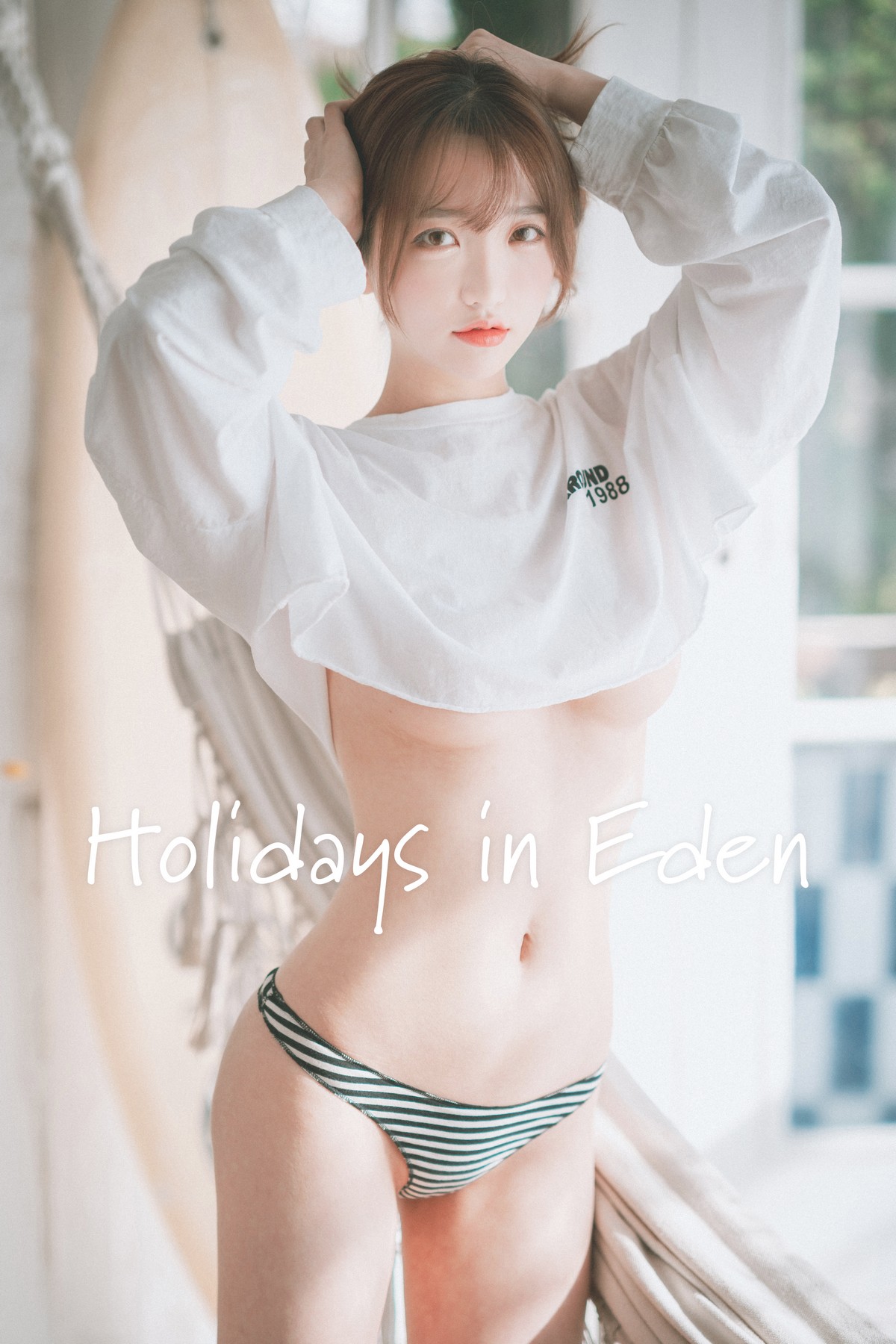 [DJAWA]No.130_模特Yeeun_Holidays in Ede主题白色真空上衣半脱秀完美身材诱惑写真46P_极品性感美女