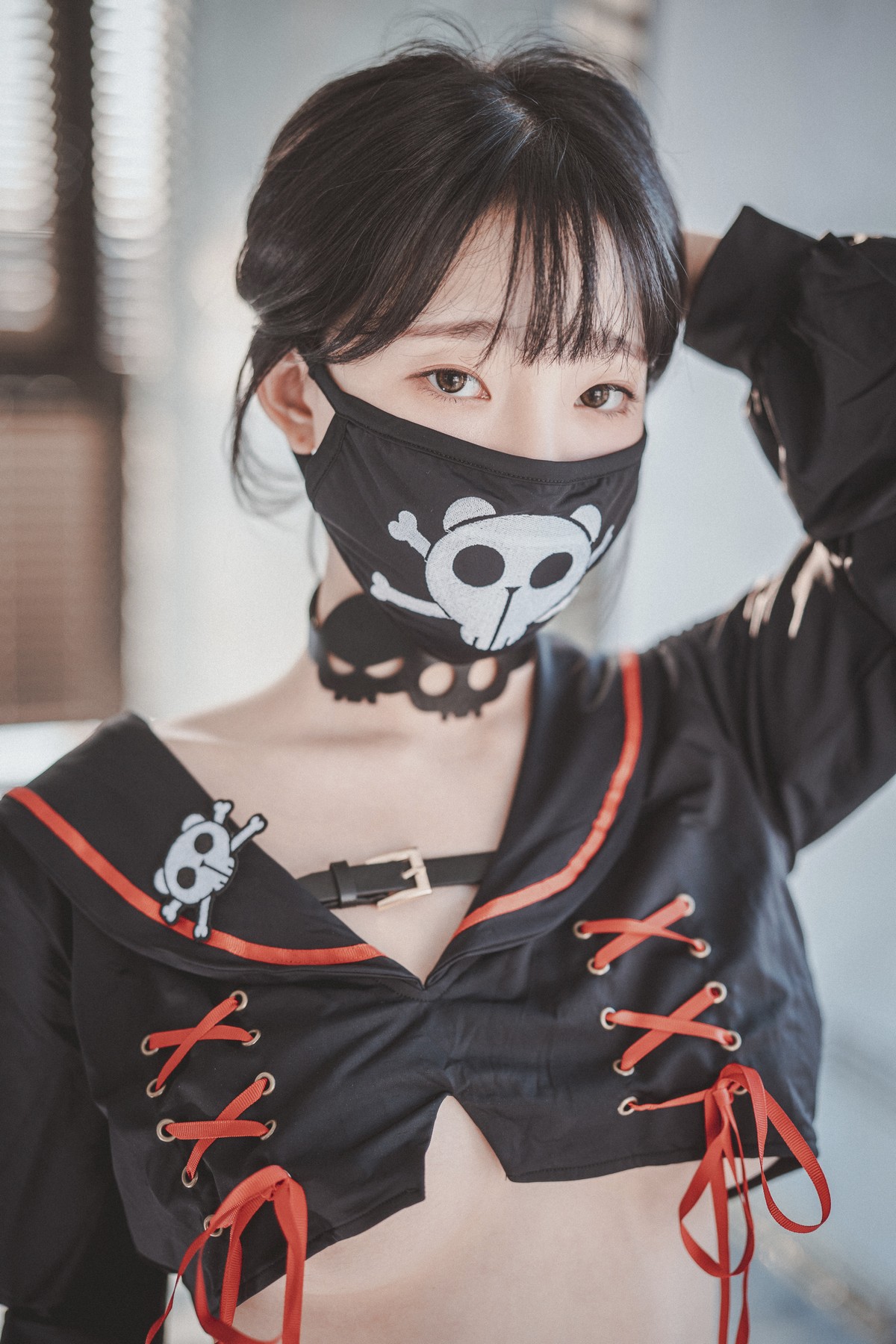 [DJAWA]No.143_模特Kang Inkyung_Masked Pirate主题私房性感黑色服饰迷人诱惑写真41P_极品性感美女