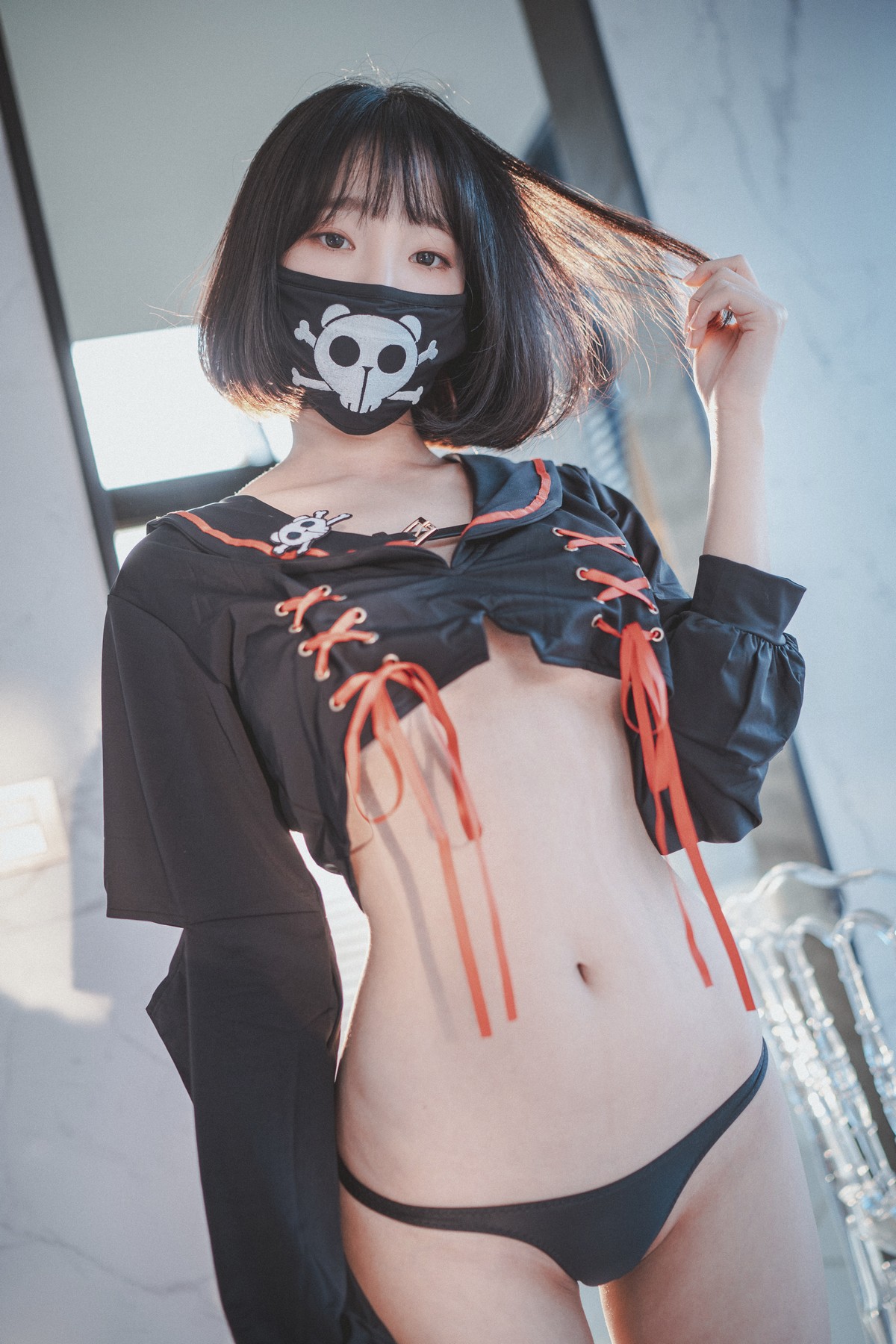 [DJAWA]No.143_模特Kang Inkyung_Masked Pirate主题私房性感黑色服饰迷人诱惑写真41P_极品性感美女