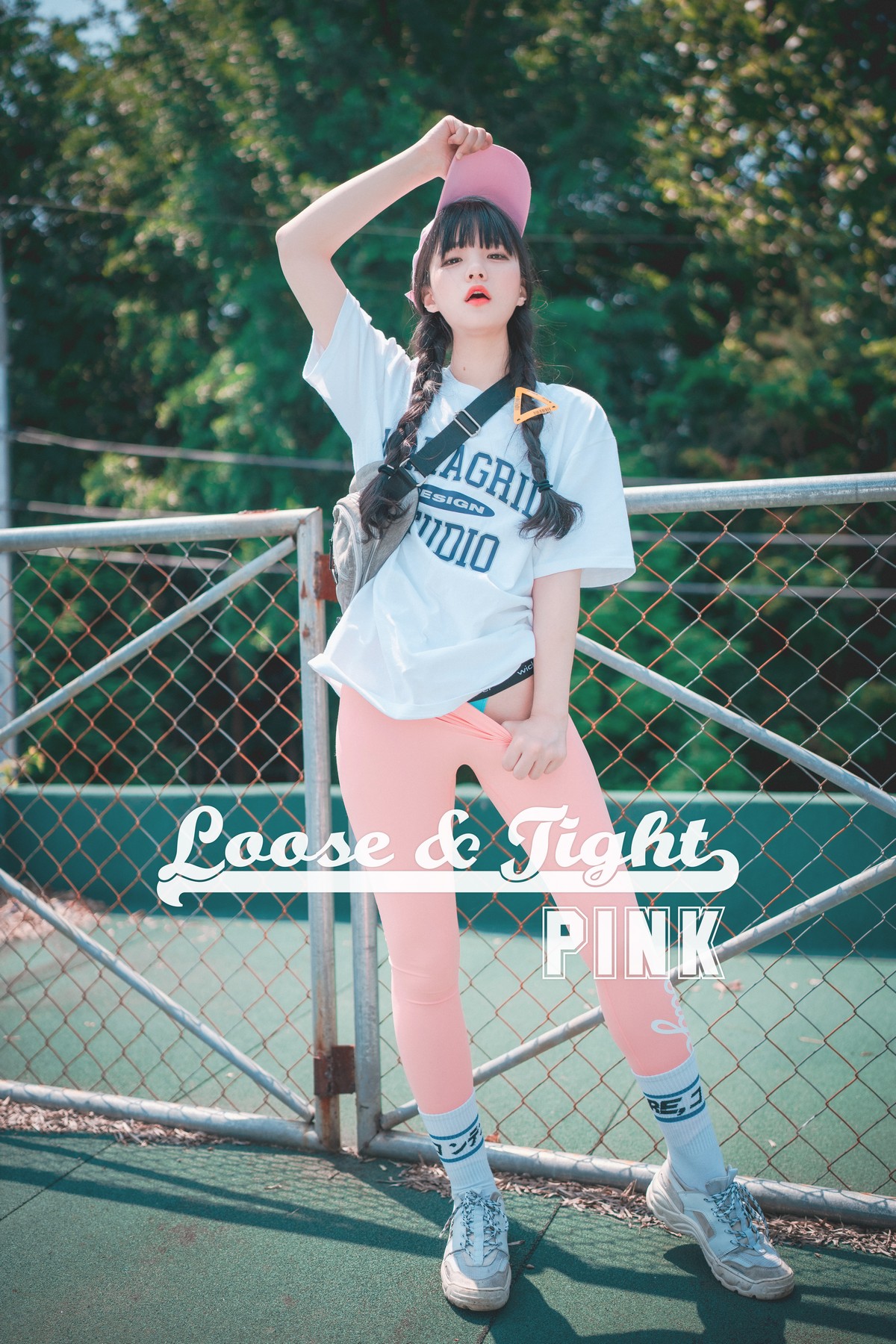 [DJAWA]No.060_模特Jenny_Loose and Tight Pink主题性感白T配粉色运动裤诱惑写真158P_极品性感美女