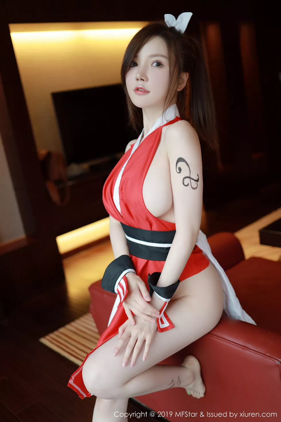 [MFStar模范学院]Vol.216_嫩模糯美子Mini私房COS经典不知火舞系列火辣诱惑写真52P_极品性感美女