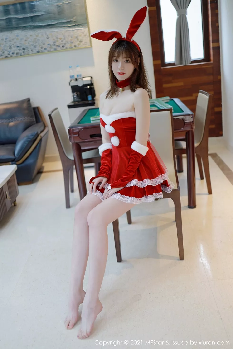 [MFStar模範學院]Vol.438_嫩模Yoo優優三亞旅拍經典兔女郎服飾秀白嫩翹臀誘惑寫真40P_極品性感美女